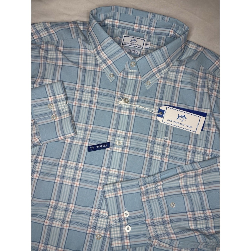 Southern Tide Intercoastal Stretch Plaid Button Down Long Sleeve Shirt 2XL NWT